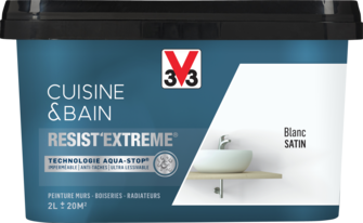 V33 PEINTURE CUISINES ET BAINS RESIST EXTREME   BLANC 2   LITRES